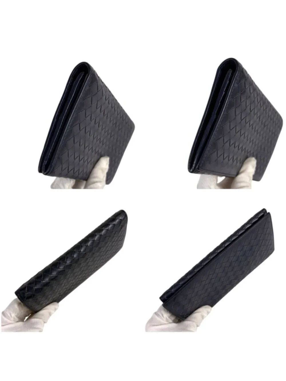 Bottega Veneta Intrecciato Leather Wallet Bifold Dark Navy